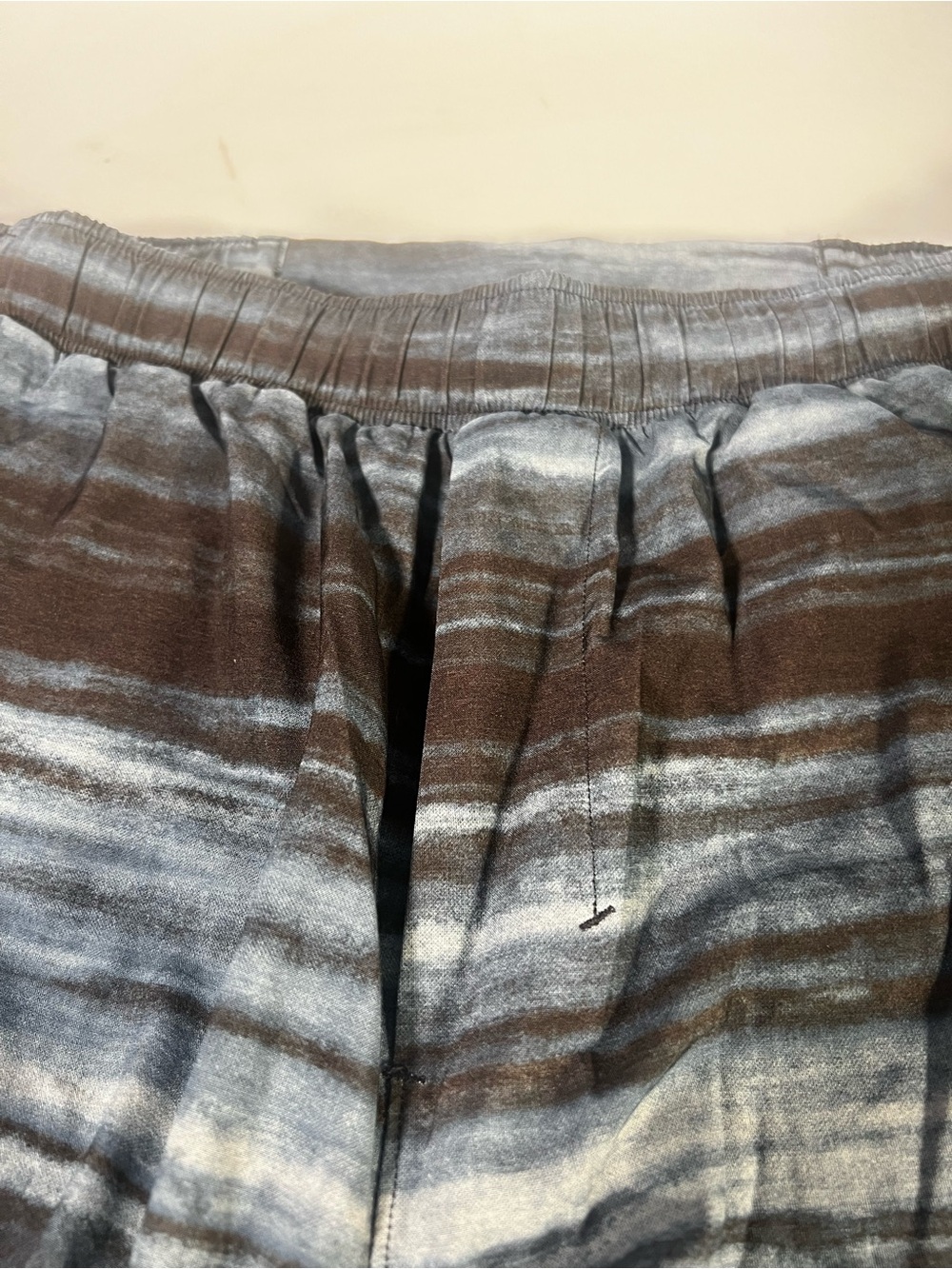 lululemon athletica Men's Brown & Gray Striped Athletic Shorts